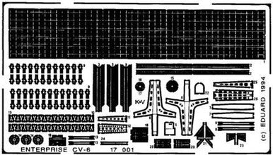 Eduard 17001 1/700 USS CV-6 Enterprise Photo Etch Set