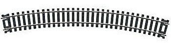 Atlas Model Railroad 833 HO Scale Code 100 Curved Snap-Track(R) Nickel-Silver Rail -- 18" Radius (Black Ties) pkg(6)