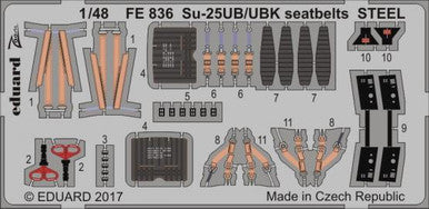 Eduard FE836 1/48 Su-25UB/UBK Seatbelts Steel for Smer