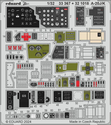 Eduard 321018 1/32 A-20J/K Photo Etched Set