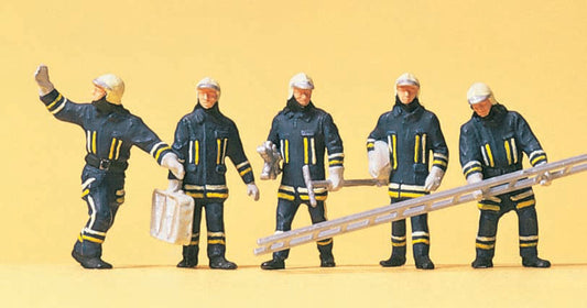 Preiser 10484 HO Firefighters Arriving Kit pkg(5) Era VI