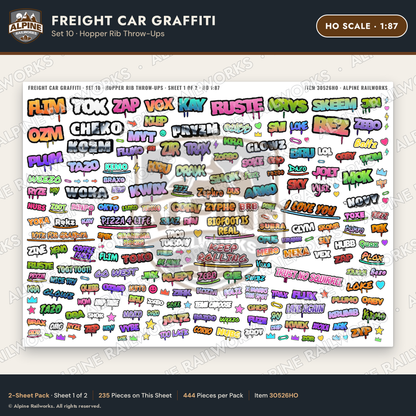 Alpine Railworks 30526HO HO Scale Freight Car Graffiti Cut-Outs