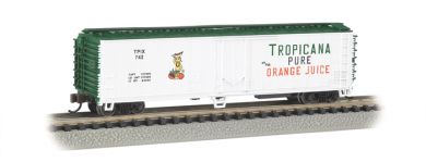 Bachmann 17954 N ACF 50' Steel Reefer Tropicana (White/Green)