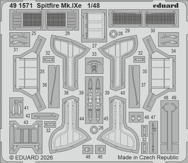 Eduard 491571 1/48 Spitfire Mk.IXe Photo Etched Set for AIRFIX