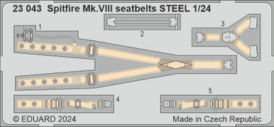 Eduard 23043 1/24 Spitfire Mk.VIII Seatbelts STEEL Photo Etched Set