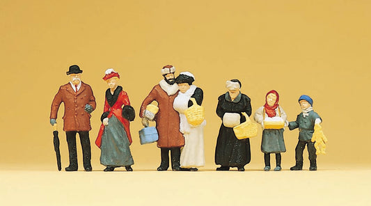 Preiser 12195 HO Scale 1900s Christmas Fair Figure Set