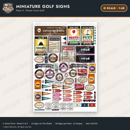 Alpine Railworks 30221O O Scale Miniature Golf Signs