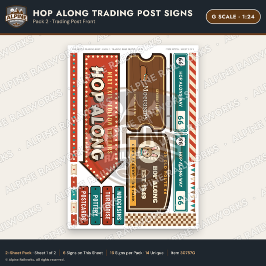 Alpine Railworks 30757G G Scale Roadside Signs - Trading Post