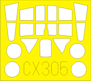Eduard CX305 1/72 Paint Mask for AIRFIX P-40B Canopy Mask Set