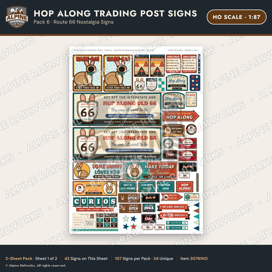 Alpine Railworks 30761HO HO Scale Roadside Signs - Trading Post