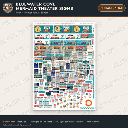 Alpine Railworks 30801N N Scale Roadside Signs - Mermaid Show