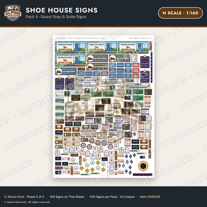Alpine Railworks 30903N N Scale Roadside Attraction Signs - Shoe House
