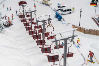 Faller 134004 HO Scale Chairlift/Ski Lift -- Kit - 24 Chairs, Ticket Kiosk, 4 Ch