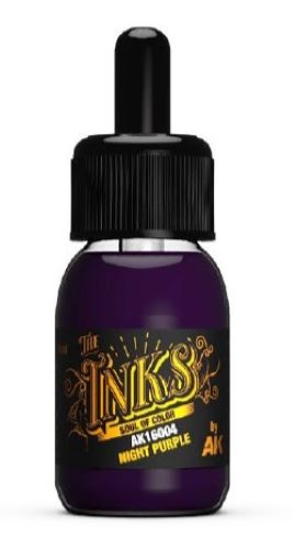 AK Interactive 16004 Inks: Night Purple Acrylic 30ml Bottle