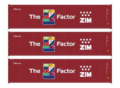 Walthers SceneMaster 18257 HO 40' Corr Container 3-Pack ZIM