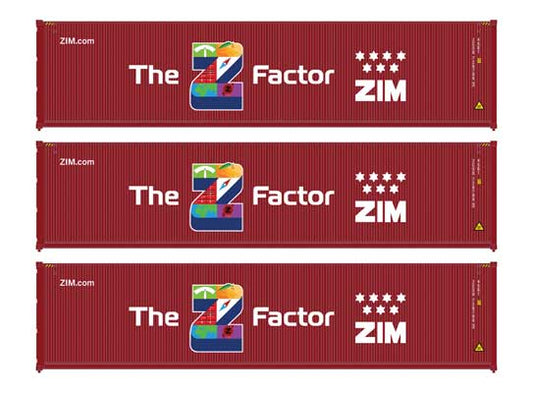 Walthers SceneMaster 18257 HO 40' Corr Container 3-Pack ZIM