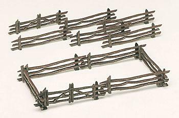 Bachmann 45984 O Scale Plasticville USA Rustic Fence pkg(12)