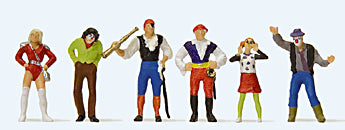 Preiser 24643 HO Scale Carnival Parade Participants Set #2 pkg(6)
