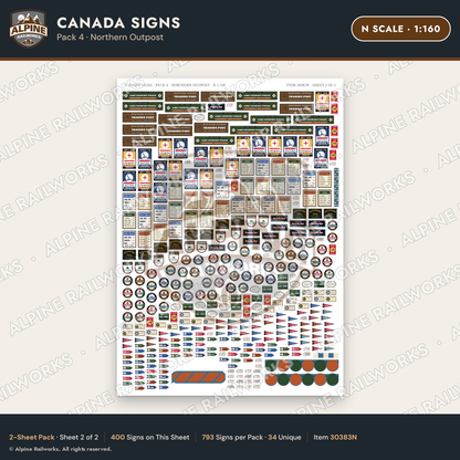 Alpine Railworks 30383N N Scale Canada Signs - Northern Outpost