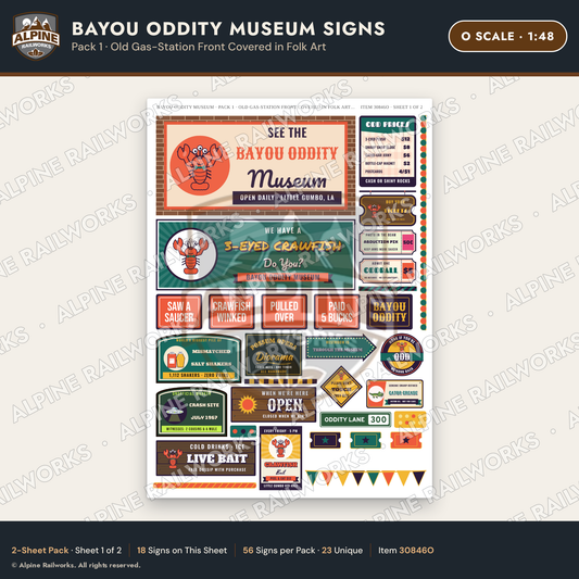 Alpine Railworks 30846O O Scale Roadside Signs - Oddity Museum