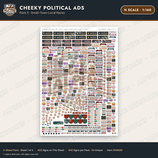 Alpine Railworks 30060N N Scale Cheeky Political Ads