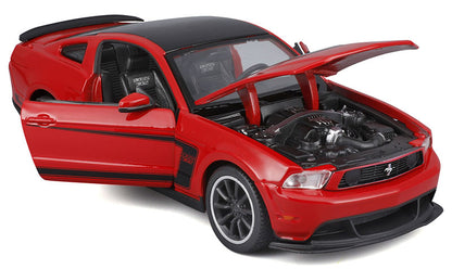 Maisto 39269R 1/24 2012 Ford Mustang Boss 302, Red Metal Kit