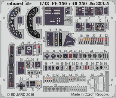 Eduard FE750 1/48 Ju 88A-5 for ICM Photo Etch Detail Set