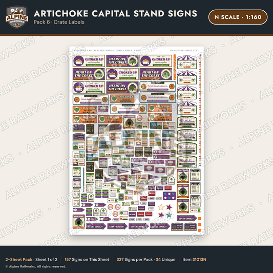 Alpine Railworks 31013N N Scale Roadside Signs - Giant Artichoke