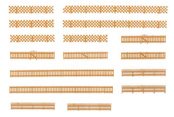 Faller 180860 HO Scale Garden Fences - 3 Styles -- Total Scale Height: 46" 117c