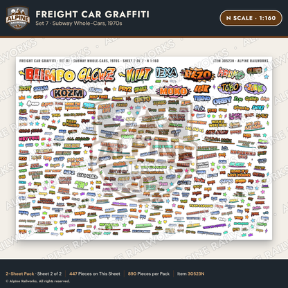 Alpine Railworks 30523N N Scale Freight Car Graffiti Cut-Outs