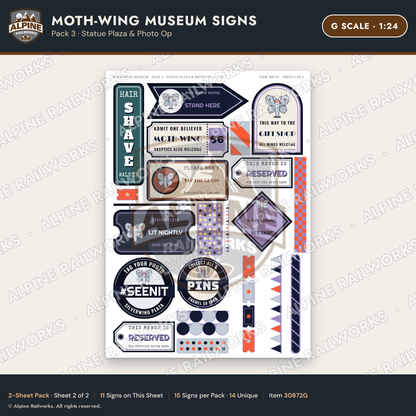Alpine Railworks 30872G G Scale Roadside Signs - Mothman Museum
