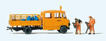 Preiser 33262 HO Scale Mercedes-Benz L 407 D Crew-Cab Low-Side