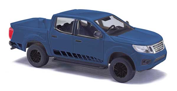 Busch 53710 HO Scale 2015 Nissan Navara Crew-Cab Pickup Truck - Assembled -- Blu