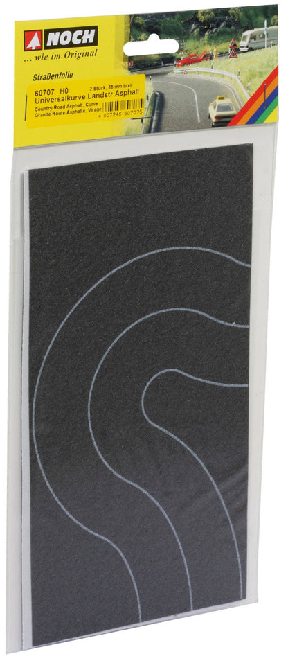 Noch 60707 HO Country Road Curve, Asphalt, Flexible Section