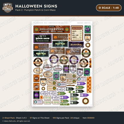 Alpine Railworks 30363O O Scale Halloween Signs - Pumpkin Patch