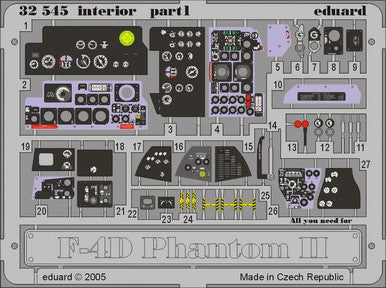 Eduard 32545 1/32 F-4D Interior for Tamiya (Pre-Painted)