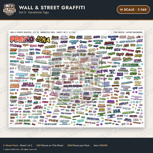 Alpine Railworks 30521N N Scale Wall & Street Graffiti Cut-Outs