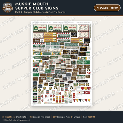 Alpine Railworks 30997N N Scale Roadside Attraction Signs - Giant Fish