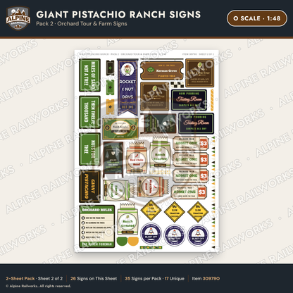 Alpine Railworks 30979O O Scale Roadside Signs - Giant Pistachio