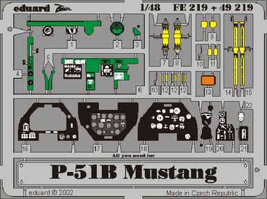 Eduard FE219 1/48 P-51B Photo Etch Interior Detail Set for Tamiya