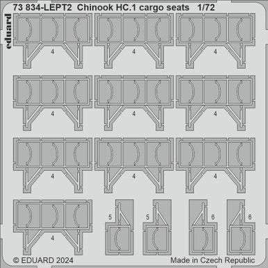 Eduard 73834 1/72 Chinook HC.1 Cargo Seats Photo Etch Set for AIRFIX