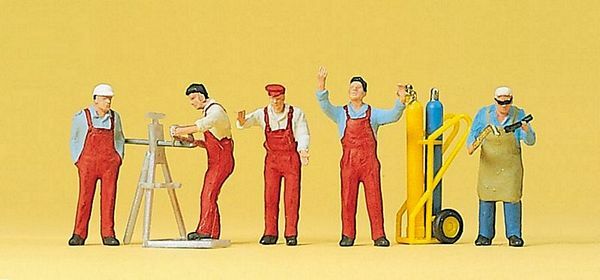 Preiser 10243 HO Scale People Working -- Craftsmen pkg(5)