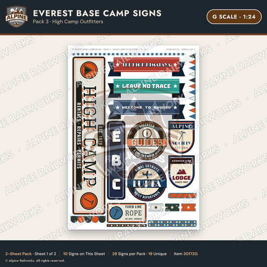 Alpine Railworks 30172G G Scale Everest Base Camp Signs