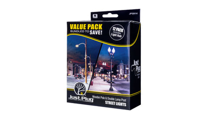 Woodland Scenics JP5914 N Scale Wooden Pole & Double Lamp Post Value