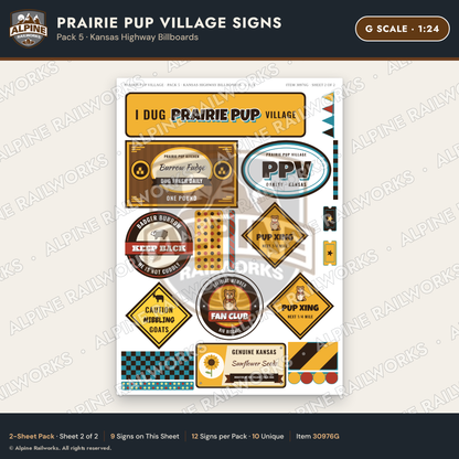 Alpine Railworks 30976G G Scale Roadside Signs - Prairie Dog Town