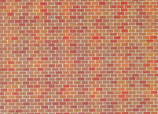 Faller 170608 HO Scale Red Brick Wall Card, 250 x 125 mm