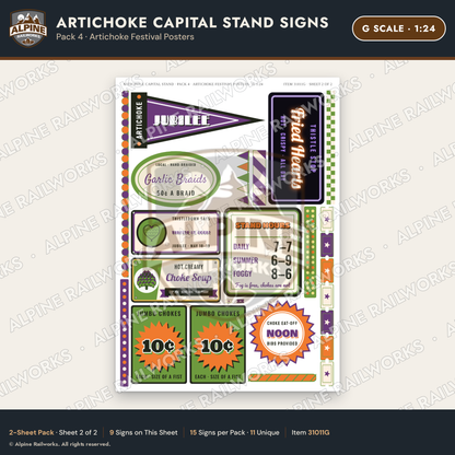 Alpine Railworks 31011G G Scale Roadside Signs - Giant Artichoke