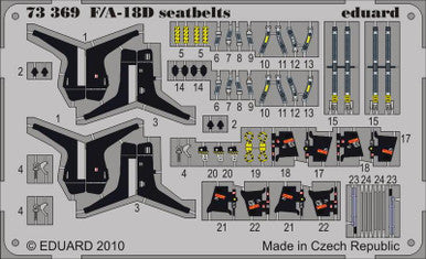 Eduard 73369 1/72 F/A-18D Seatbelts Photo Etched Set for ACADEMY