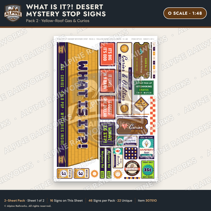 Alpine Railworks 30751O O Scale Roadside Signs - Desert Mystery Stop