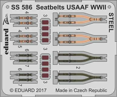 Eduard SS586 1/72 Seatbelts USAAF WWII STEEL Photo Etch